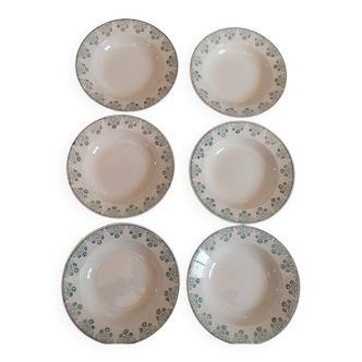 Assiettes creuses en terre de fer Digoin Sarreguemines