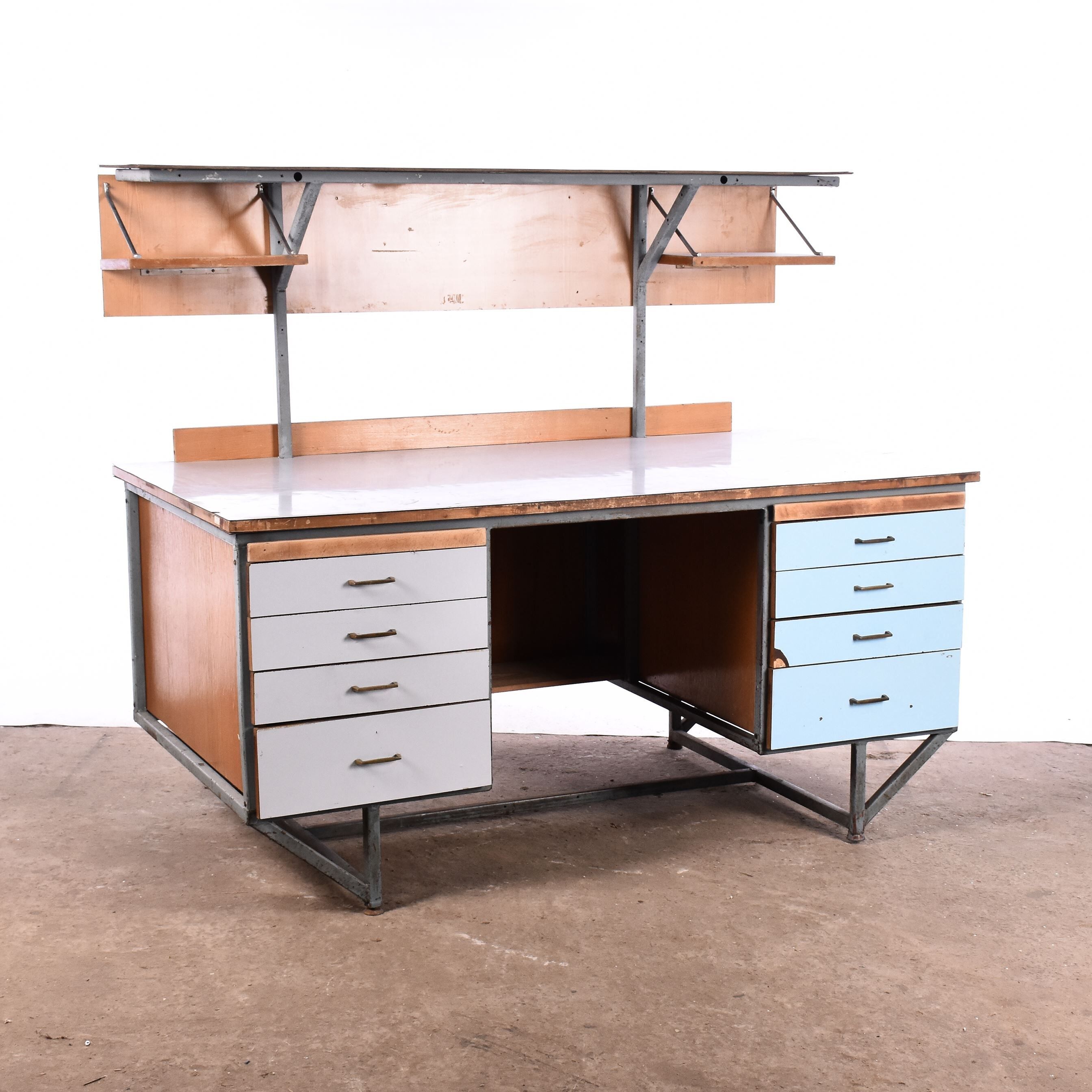 Vintage metal workbench