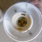 Two opaline glass globe wall lights