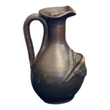 13cm candle holder in the shape of a jug in stoneware, old vintage Norman pitcher