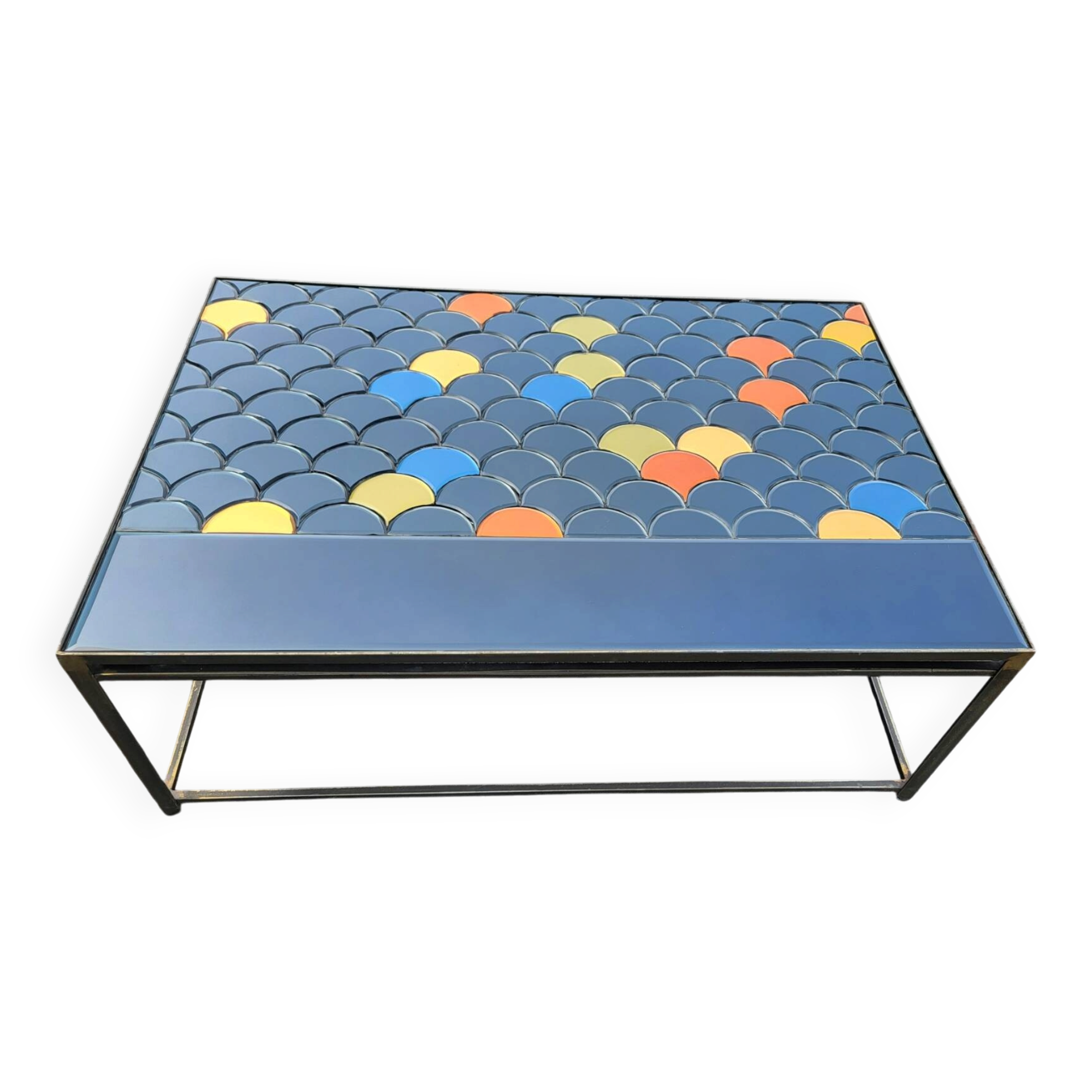Coffee Table Olivier de Schrijver numbered 3/8 "With marine reflections colours"