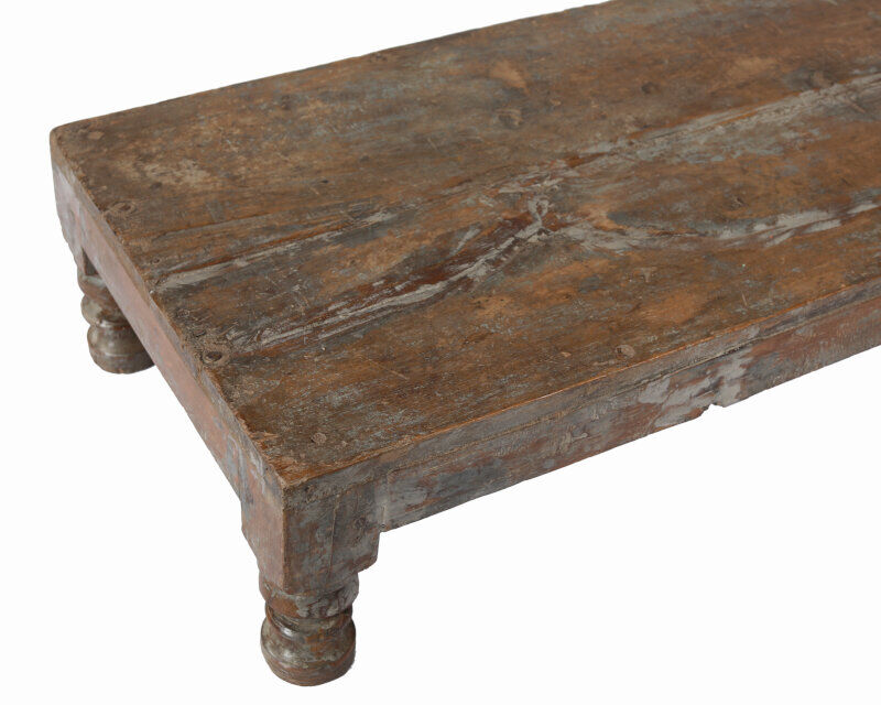 Table Low Patine Brown Old Teck Piece of Origin India