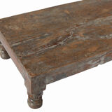 Table Low Patine Brown Old Teck Piece of Origin India