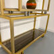 1970s vintage Italian design brass and glass shelf