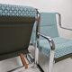 Set of 2 Italian chairs in chrome frame and completely reupholstered
