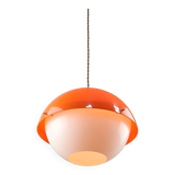 Space Age Italian Orange Plexiglass Pendant Lamp, 1970s