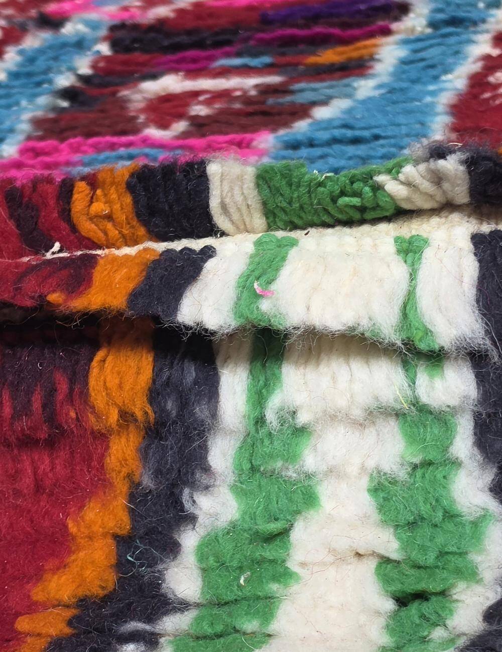 Colourful Berber Rug - 254 x 78 cm