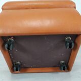 Pouf cuir vintage