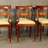6 chairs from the brand Pierrefeu, a Lyon-based manufacturer, mahogany.
