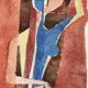 Yves Alix, Nude with raised arm, 1965. Watercolor on signed paper