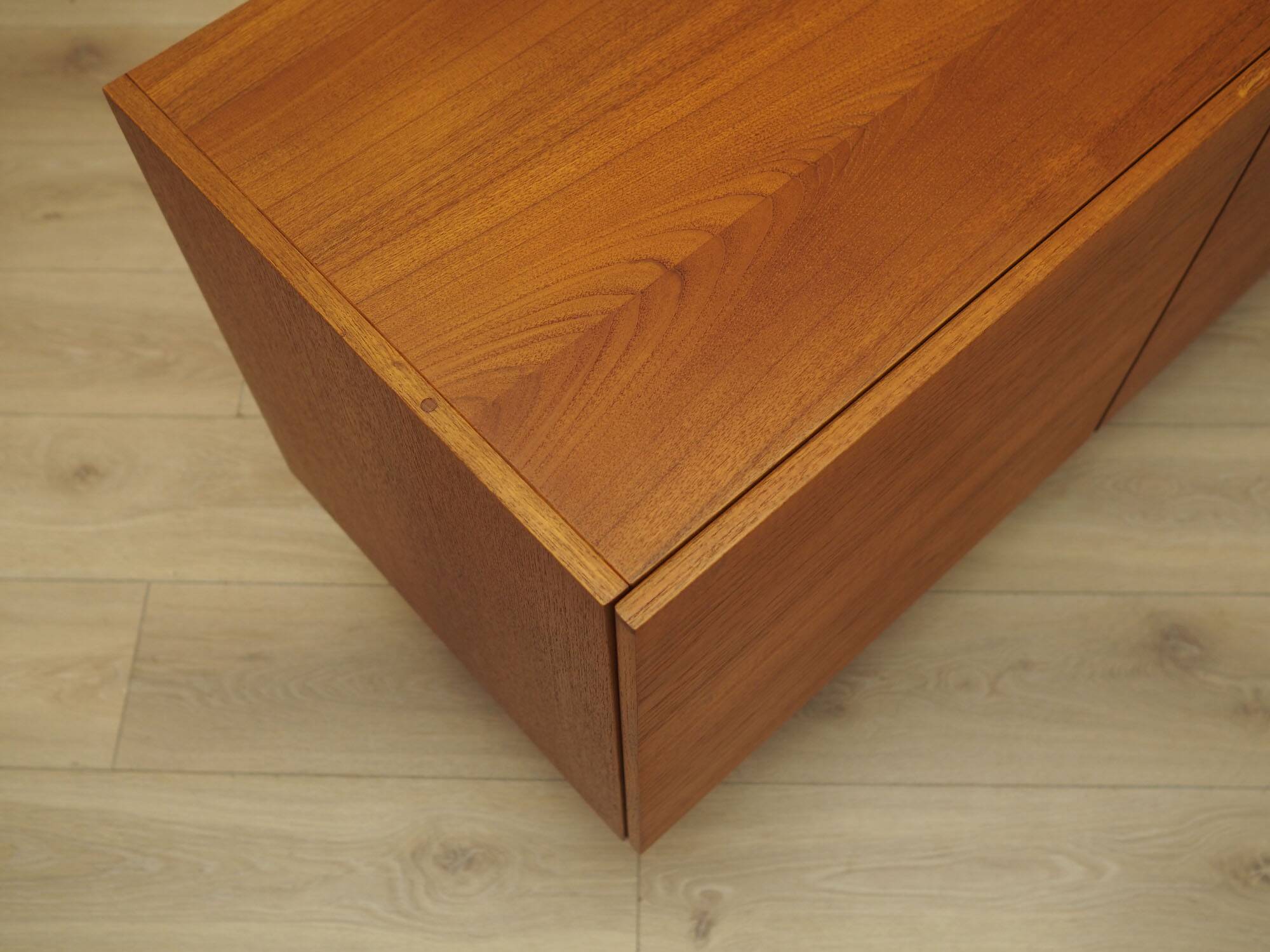 Danish teak cabinet with adjustable shelves, 1960s