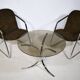 Armchairs and Coffee Table in Chrome and Smoked Glass, Set of 3, 1970s