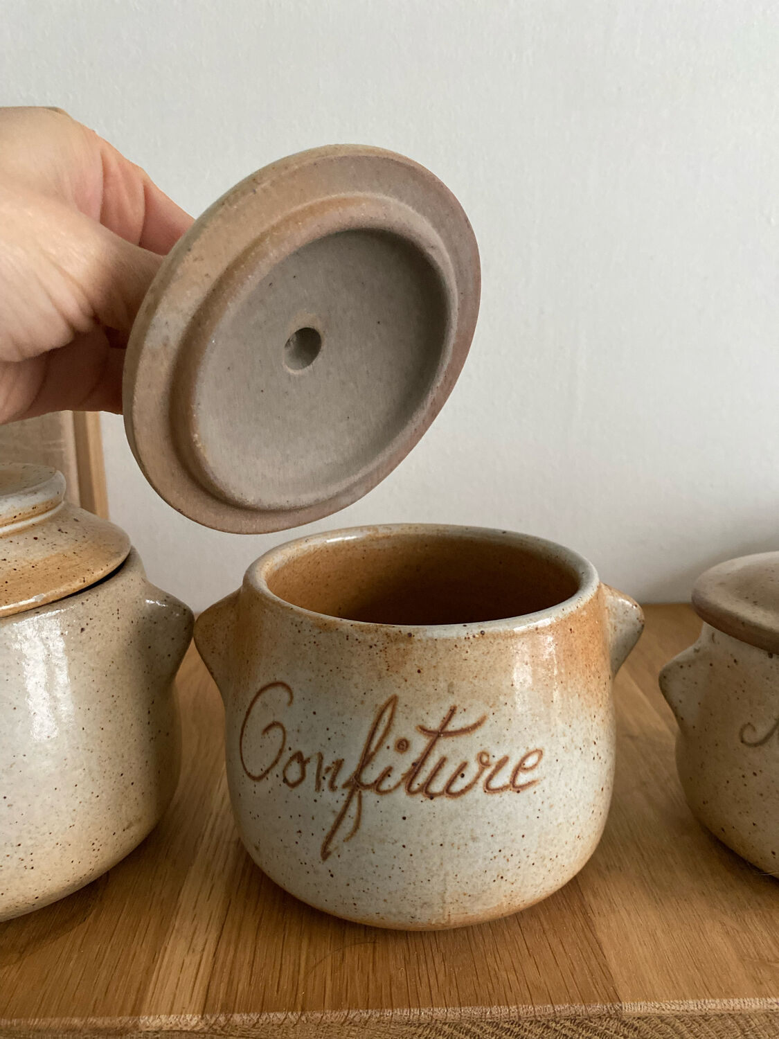 Antique stoneware spice pots