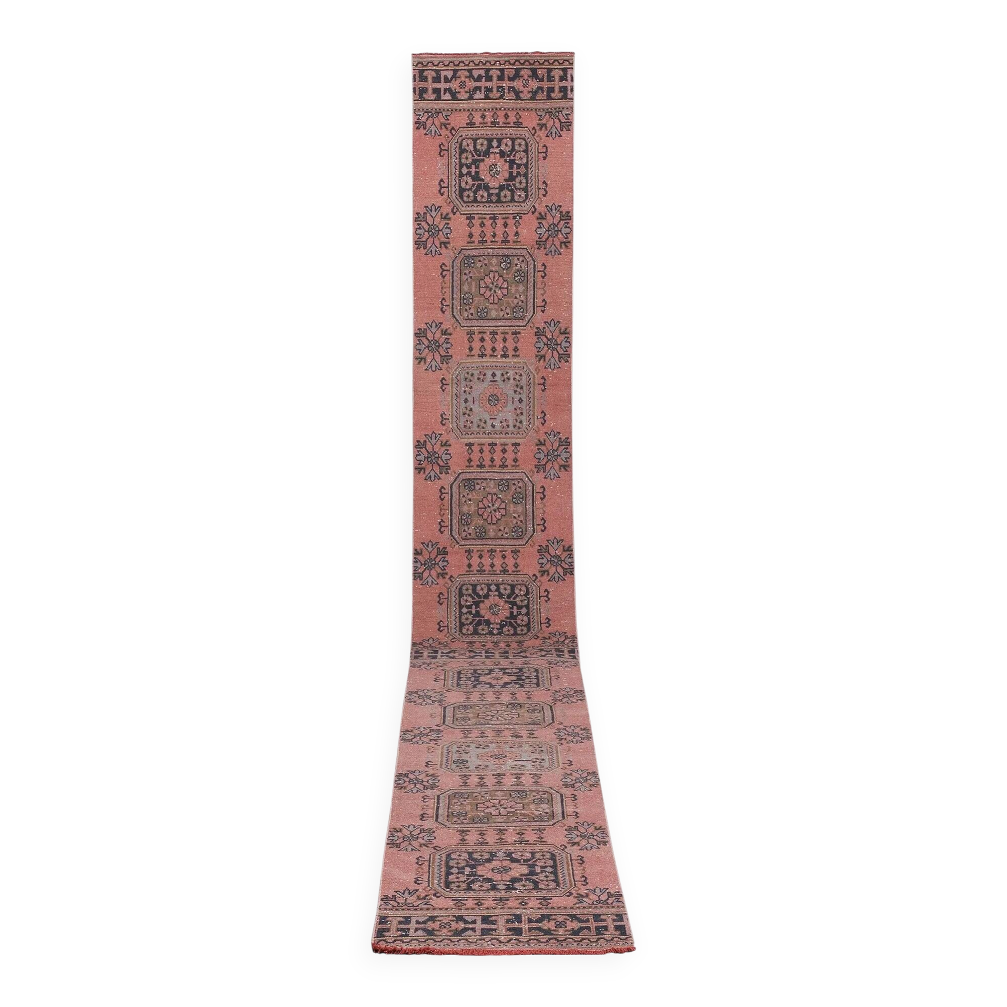 Vintage Turkish hallway rug 80x670 cm