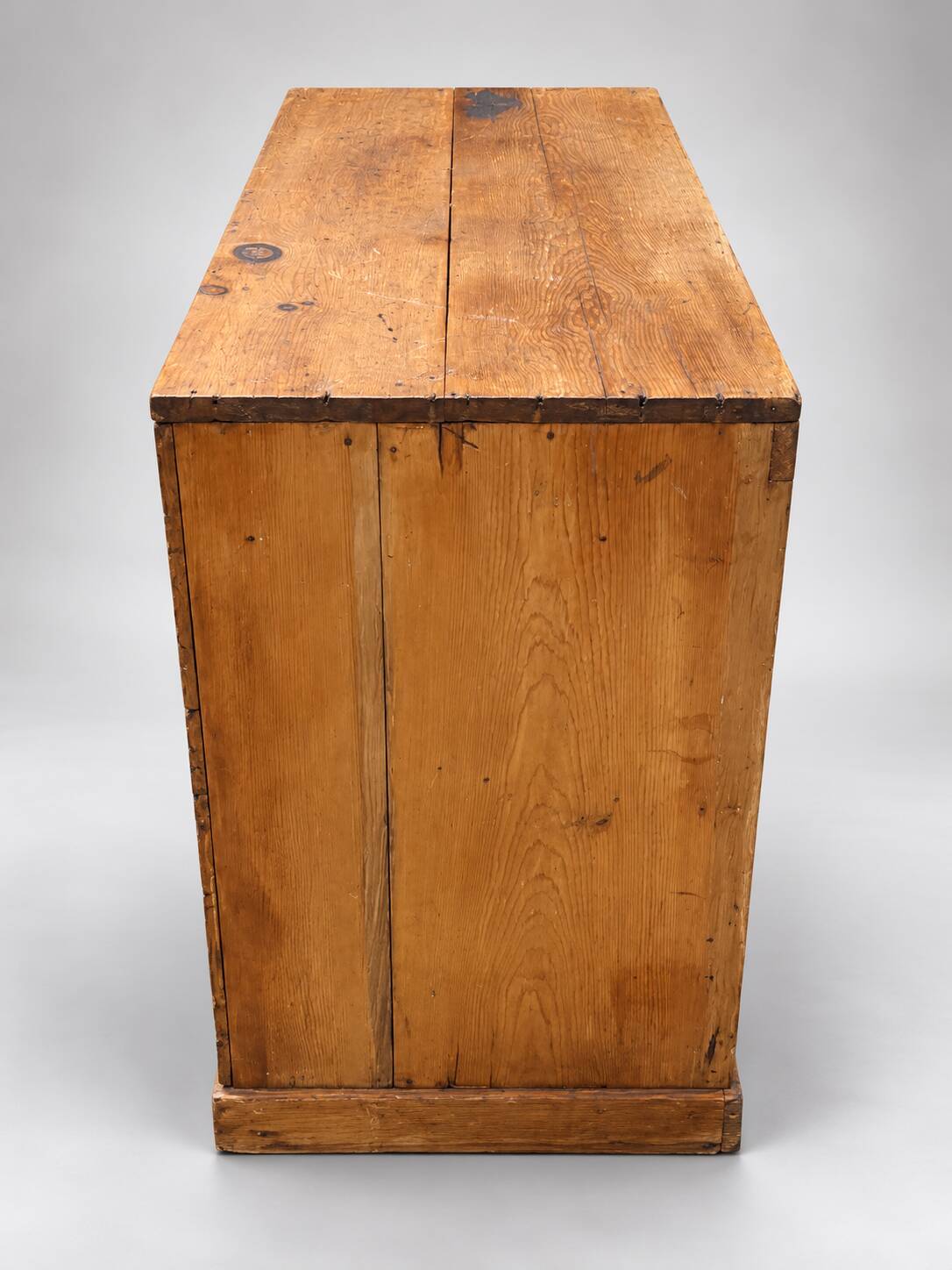 Commode basse ancienne en pin – 2 grands tiroirs