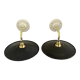 Set of two new electrified anthracite enamelled sheet wall lamps