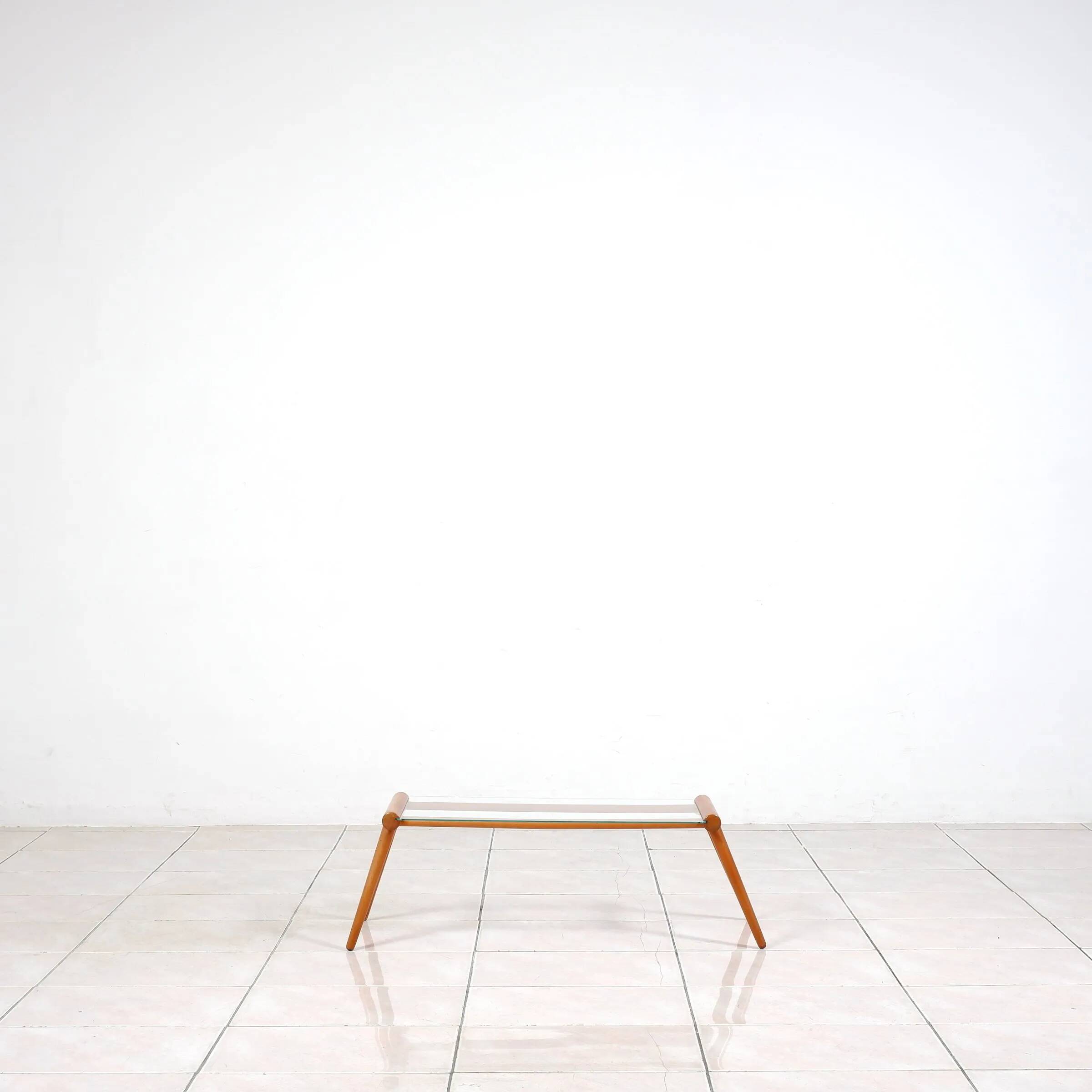 Side table by Max Kment in walnut / glass