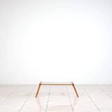 Side table by Max Kment in walnut / glass