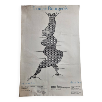 Affiche d'exposition d'après Louise Bourgeois, estampes, dessins Centre Georges Pompidou, 1995