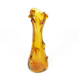 1960s modern hand-formed vase, so-called rwaniec Huta Szkła Hortensja, Poland