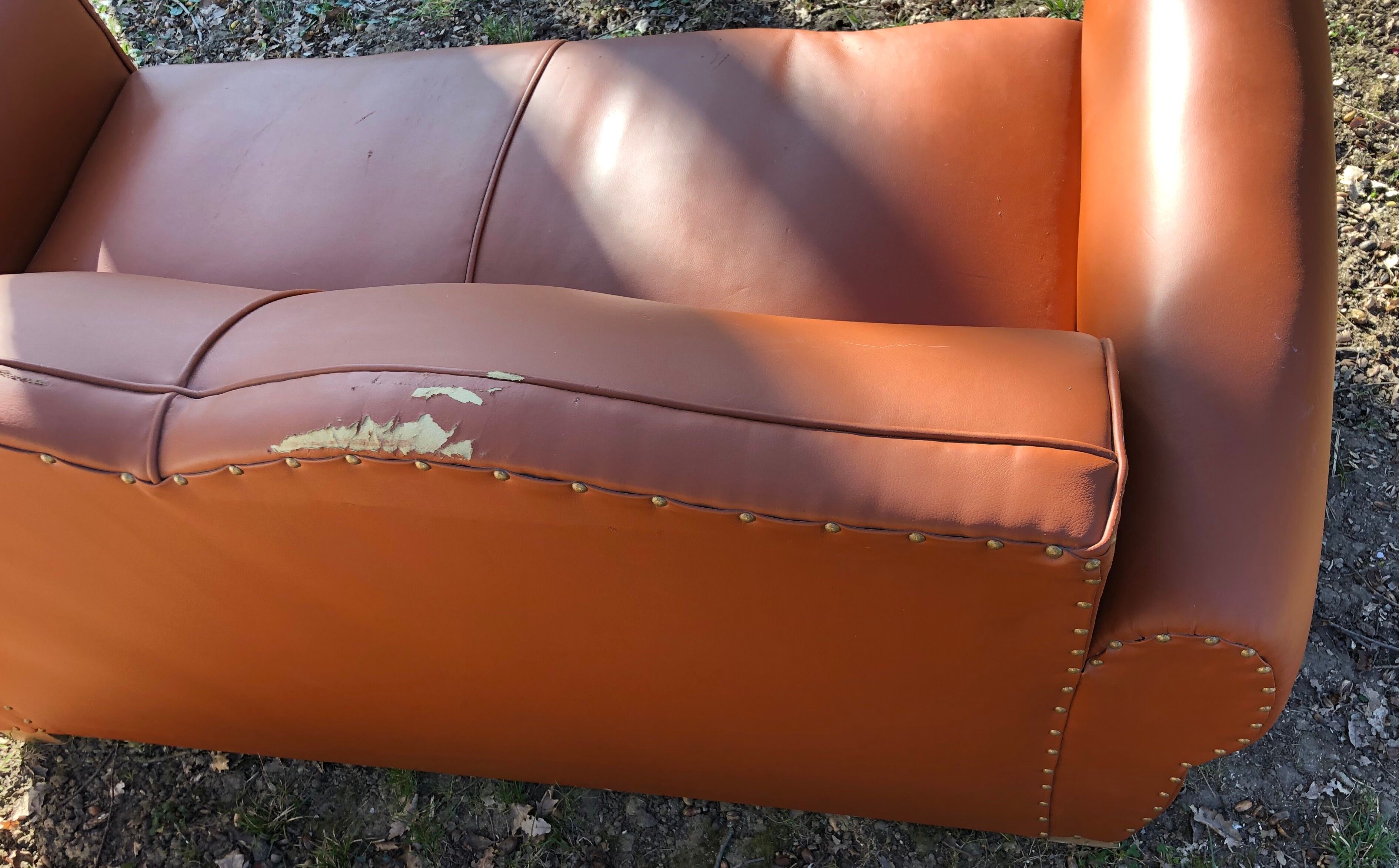 30-40 years vintage mustache club sofa