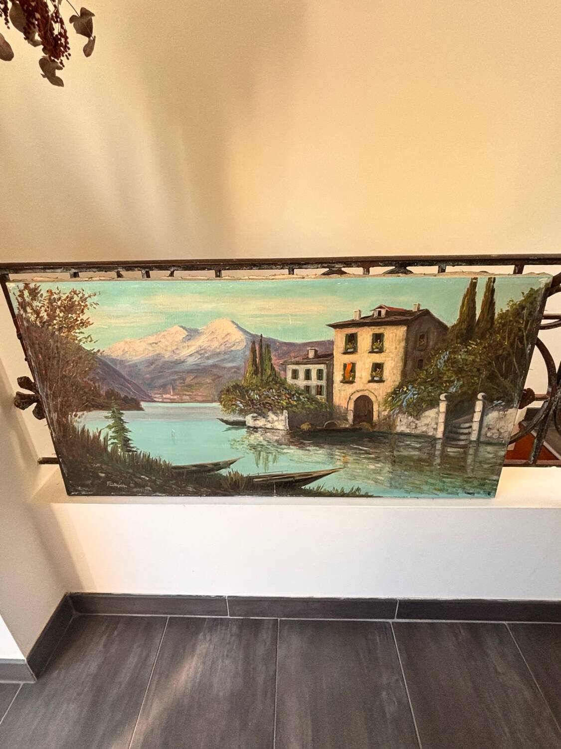 Large oil on canvas from the 20th century signed J. Beyly.