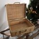 Vintage woven wicker suitcase