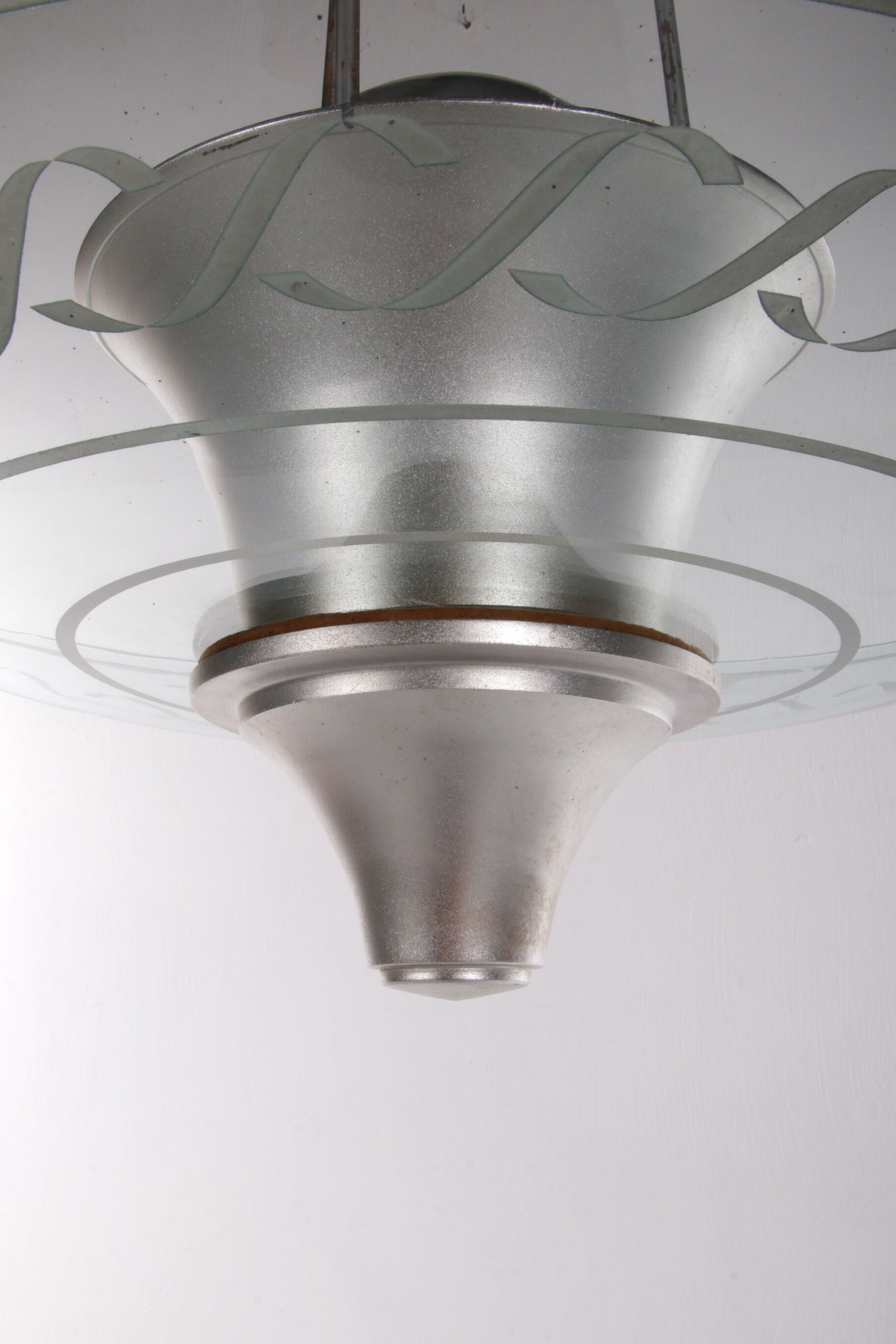 2 Art Deco Hanging lamps with cut glass England 1930