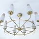 Large Vintage Italian Pendant Light, 1950s, Brass Glass