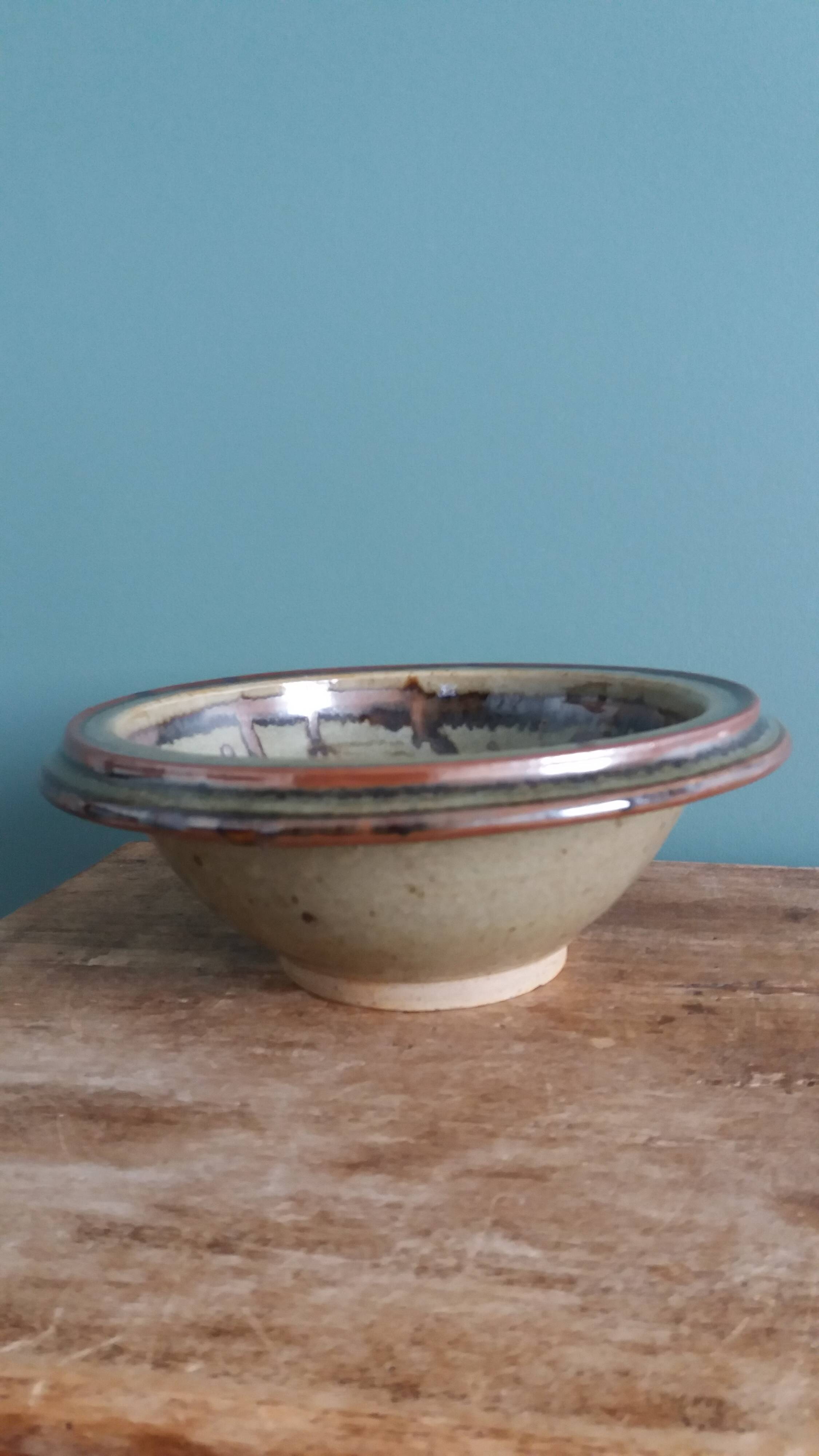 A glazed stoneware trinket dish in the style of Tim Morris or JS Stuart
