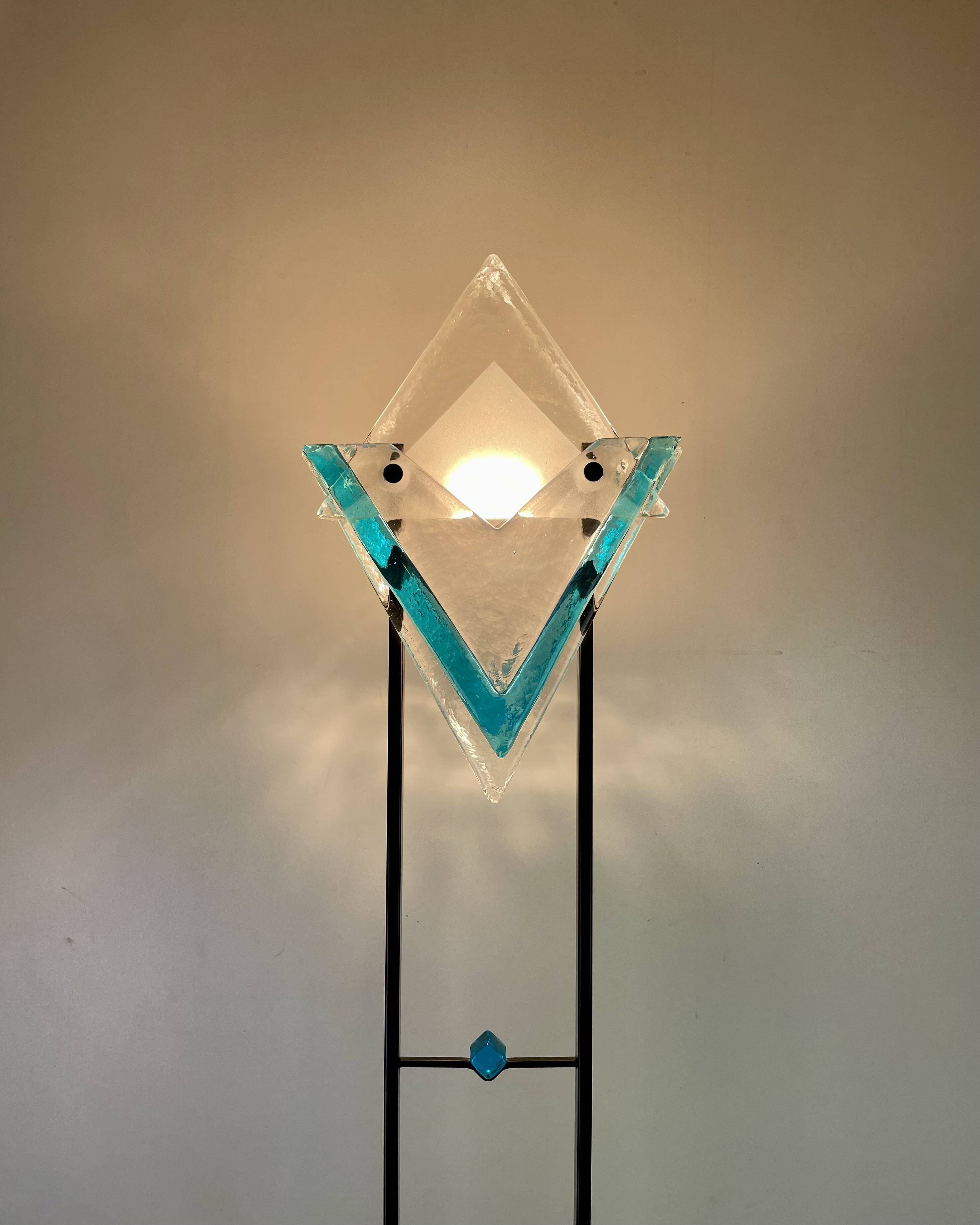 Post-Modern Floor Lamp att. to Mazzega, Italy, 1980s