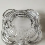 Transparent Murano Bullicante Ashtray/Small Bowl. Diameter 21 cm.
