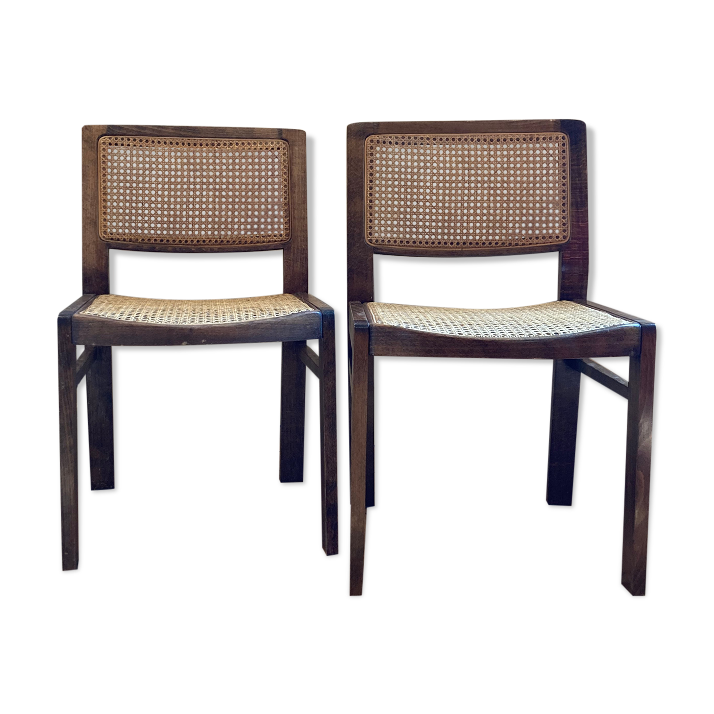 Pair of Baumann chairs canned