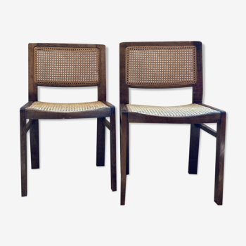Pair of Baumann chairs canned