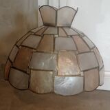 Mother-of-pearl & copper pendant lamp