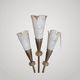 Vintage annees 50 applique murale laiton 3 tulipes verre mouchete maison lu