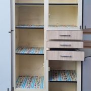Formica sideboard, one body, formica, beige white weave, vintage, 70s