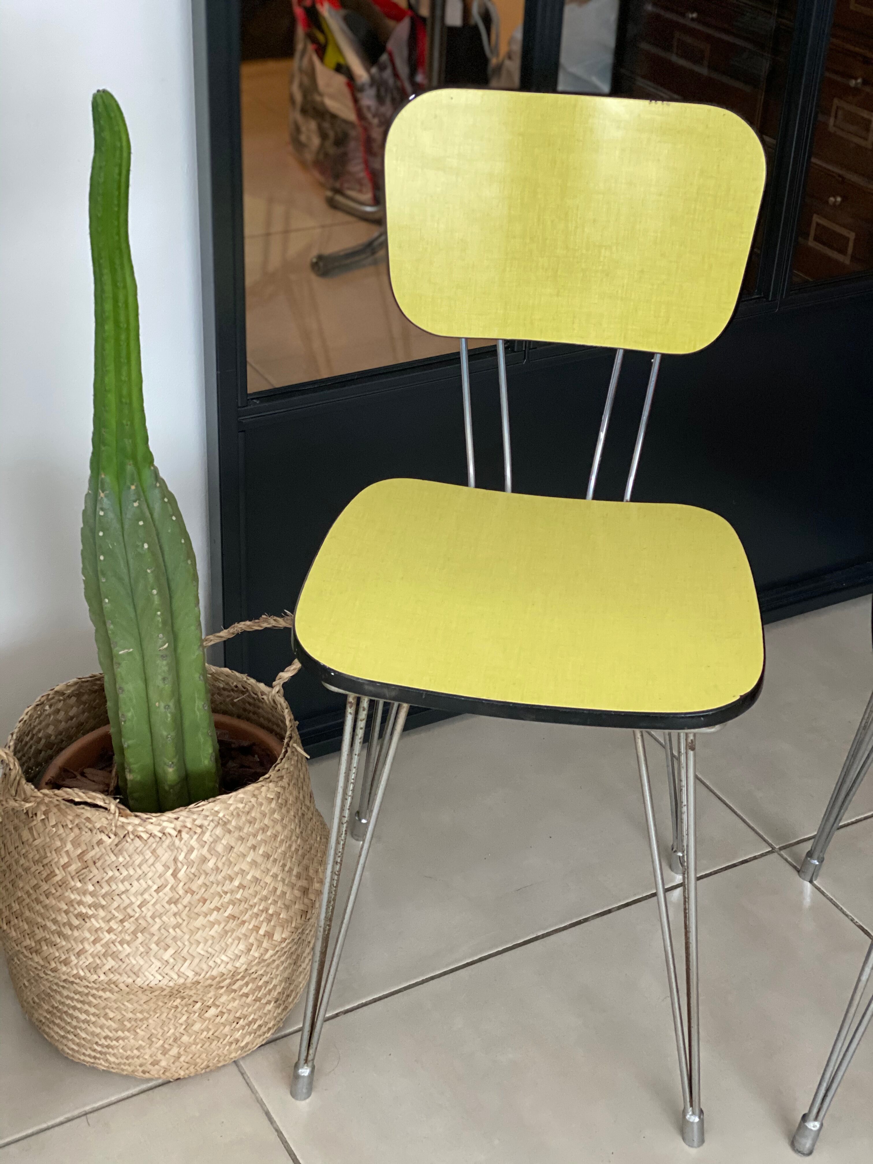Pair of eiffel foot formica chairs