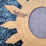 Vintage wooden and gold sun mirror