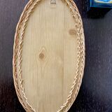 Braided rattan mirror