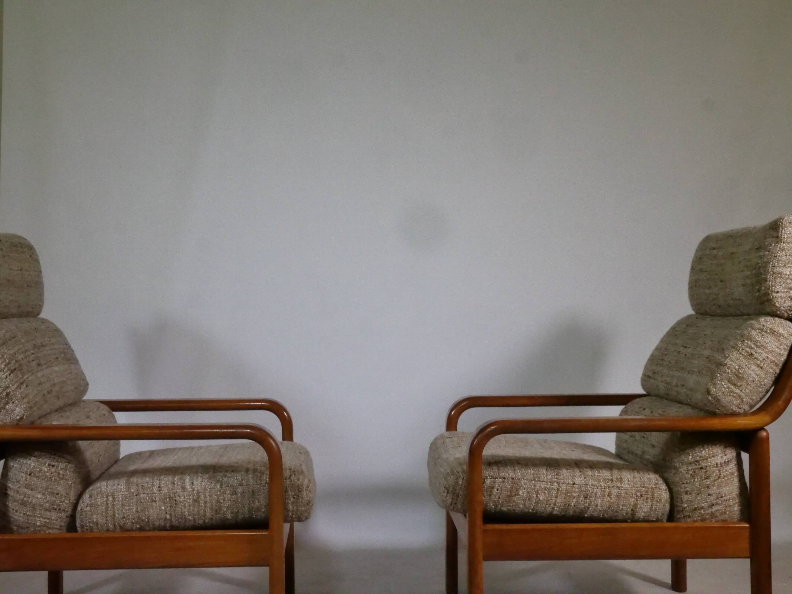 Teak Highback Lounge Chairs by L. Olsen & Søn, Set of 2, Denmark, 1960s