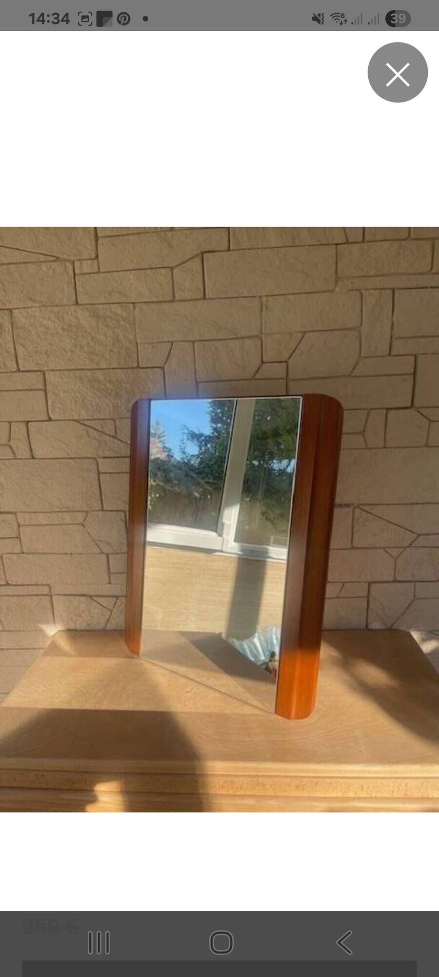 Art Deco modernist mirror in mahogany