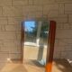 Art Deco modernist mirror in mahogany