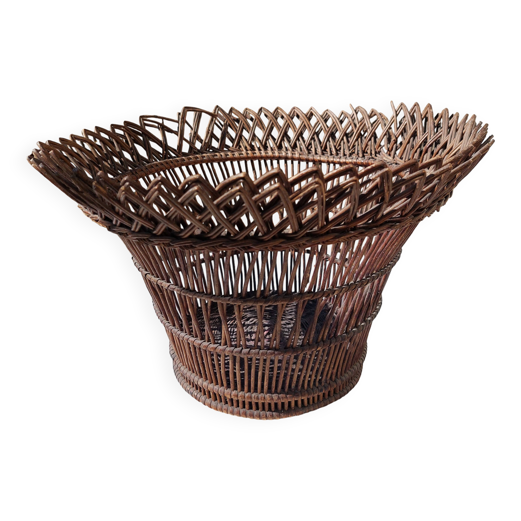 Corbeille vintage osier 23 cm