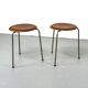 Dot Stool in Teak by Arne Jacobsen for Fritz Hansen, 1950s, Set of 2