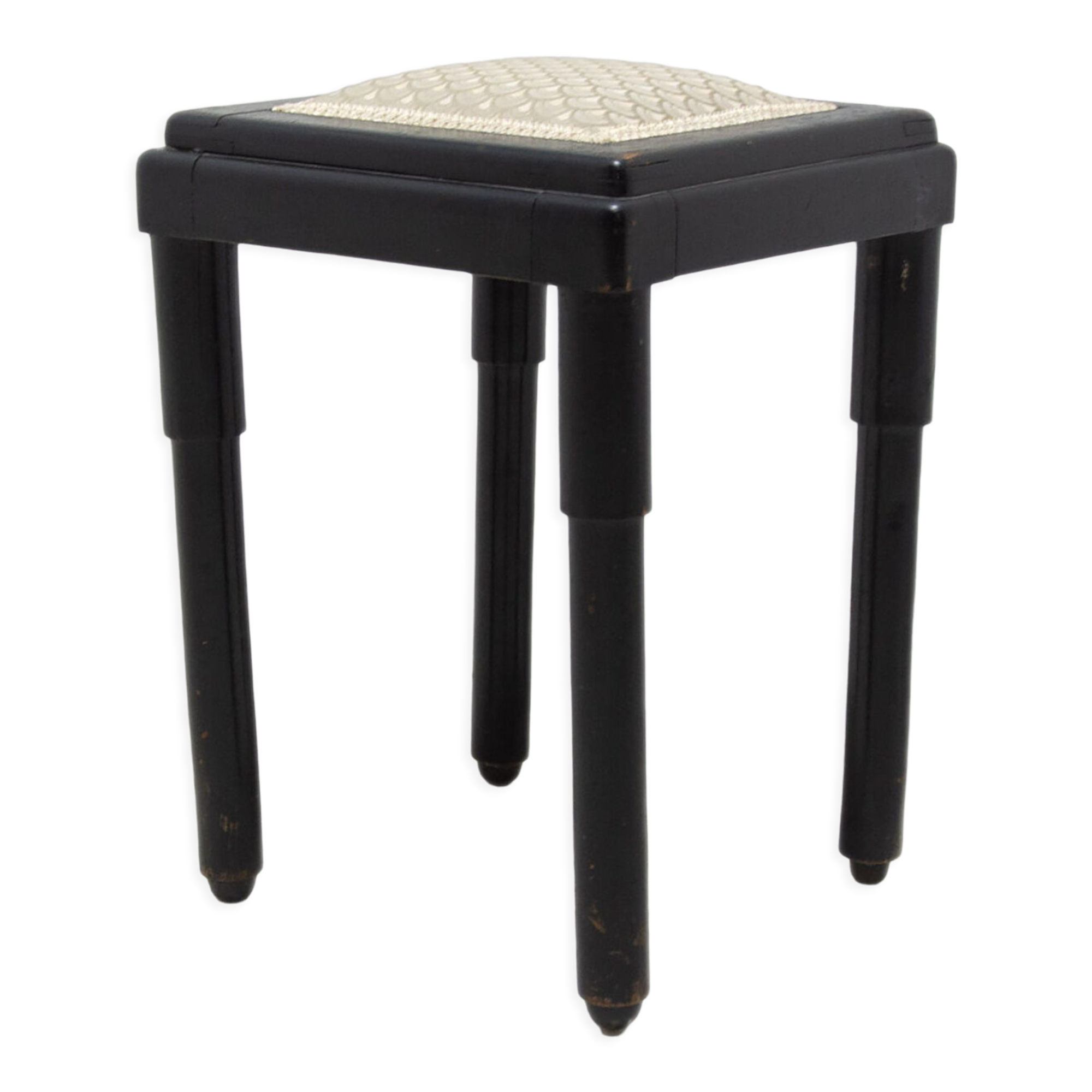 Tabouret rembourré historicisme repose-pieds années 1910, Autriche Hongrie