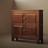 Four-door solid oak sideboard – France, 1960s