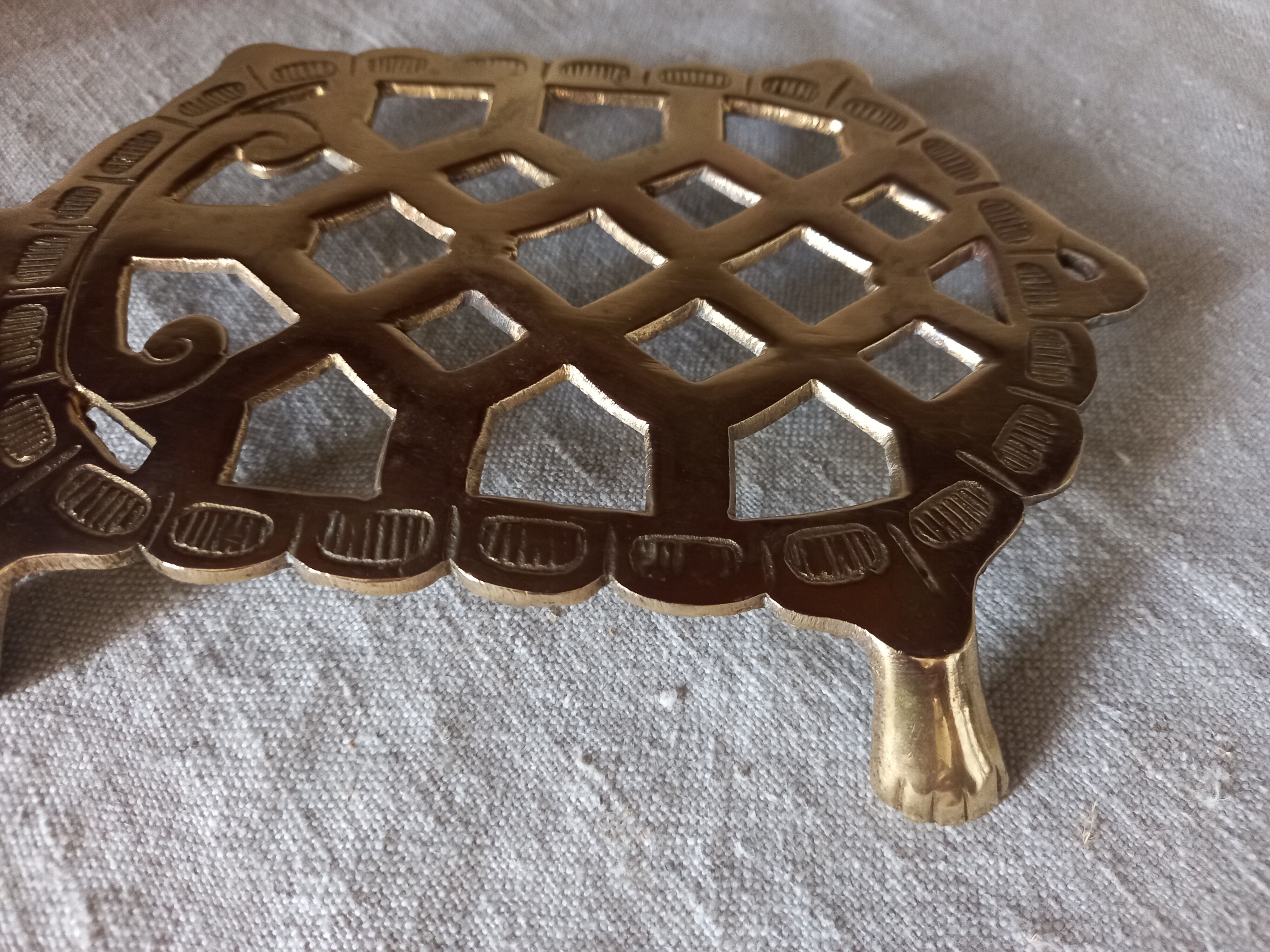 Brass turtle flat bottom