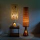Grande lampe de sol des potier d'Accolay en céramique et résine circa 1960