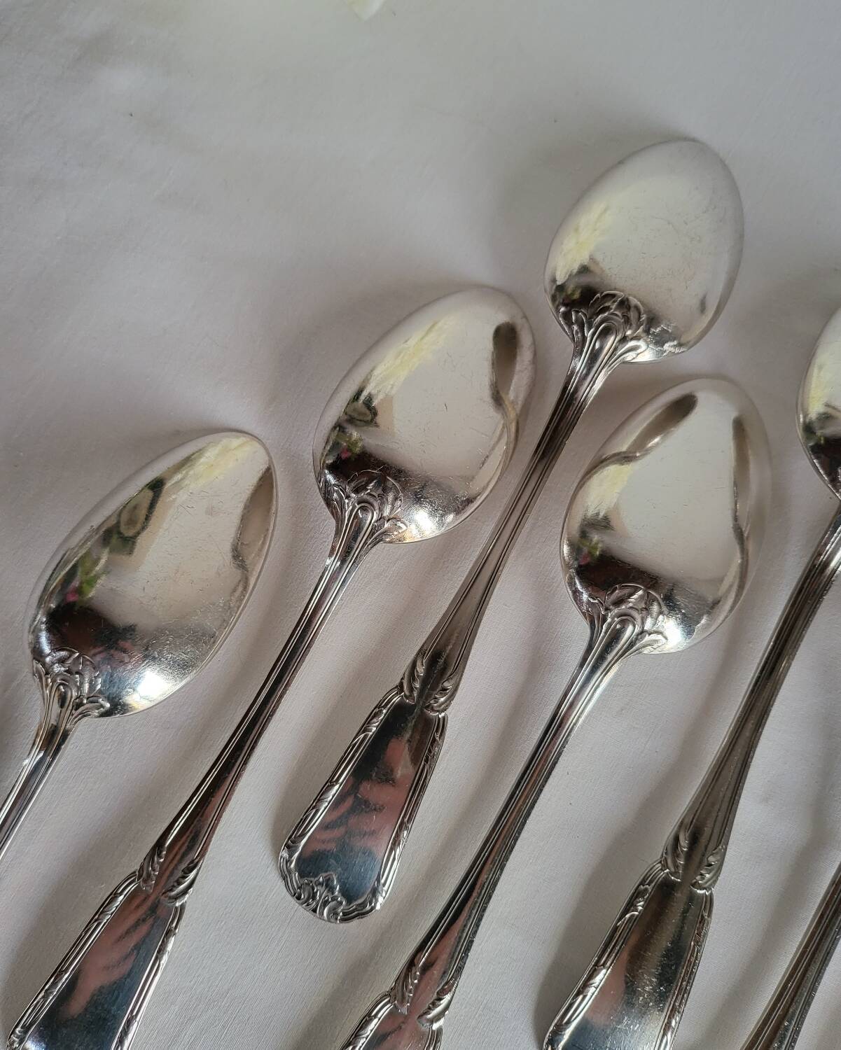 12 Large Silver-Plated Metal Spoons Boulenger Table Cutlery